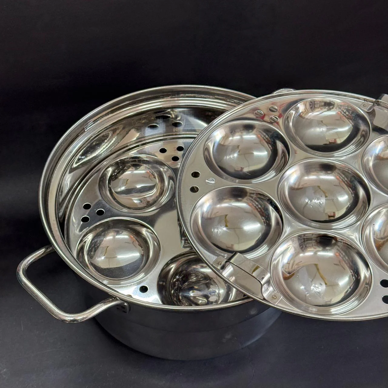 12 Idli Pot with Handle – Salem Stainless Steel | Induction Compatible - Image 5