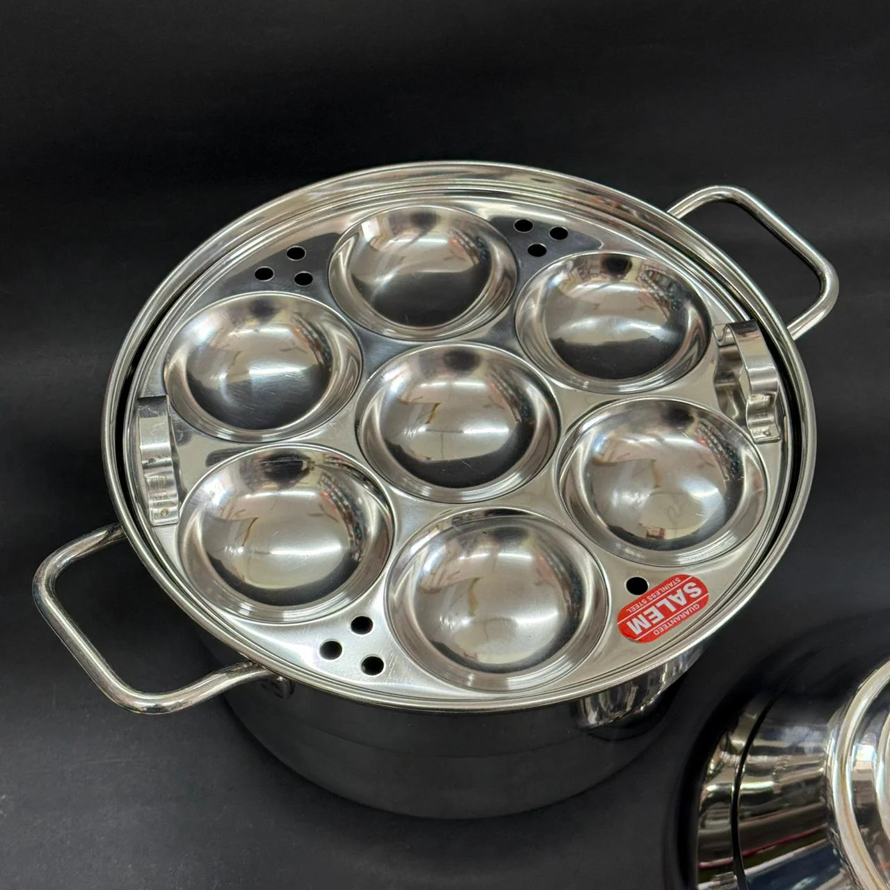 12 Idli Pot with Handle – Salem Stainless Steel | Induction Compatible - Image 6
