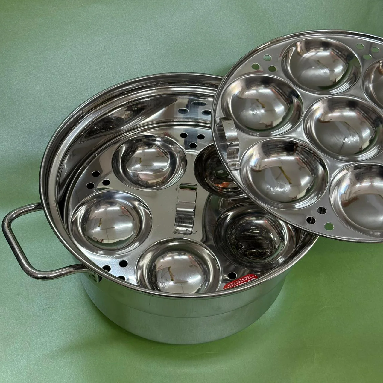 12 Idli Pot with Handle – Salem Stainless Steel | Induction Compatible - Image 7