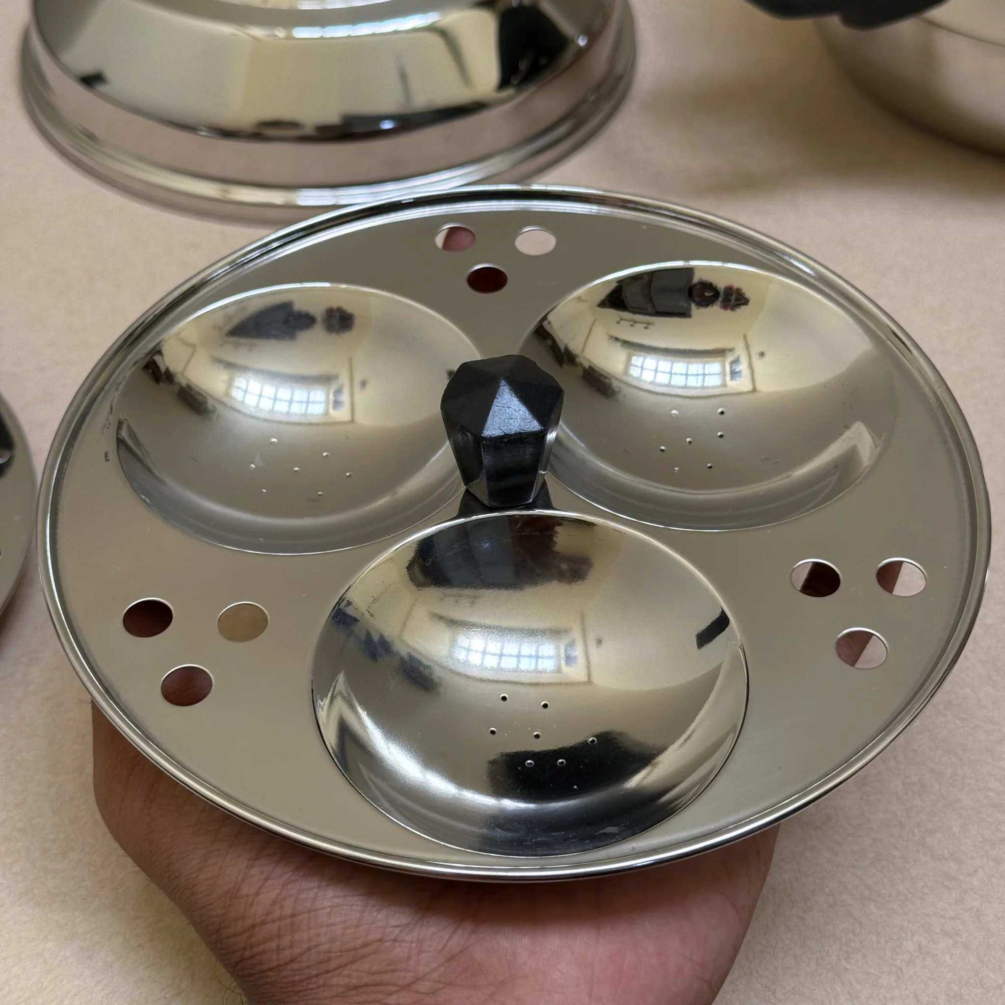 6 Idli Pot with Steamer Plate - Stainless Steel - Image 3