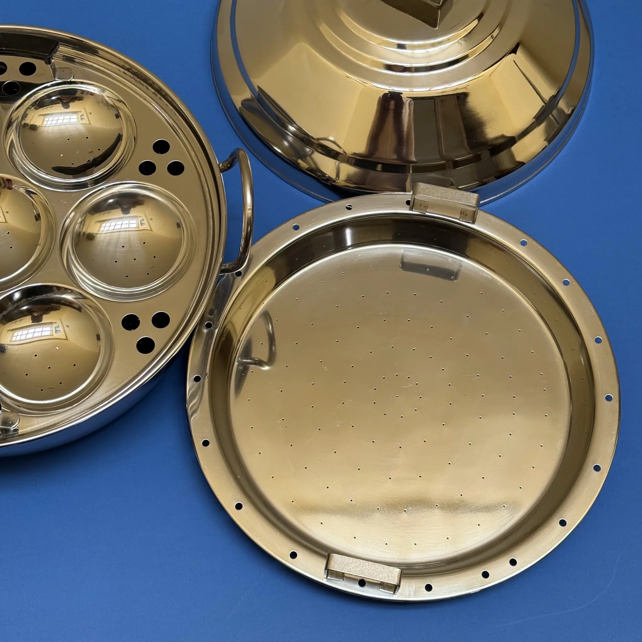 7 Idli Kadai Pot with Steamer Plate - Stainless Steel - Image 4