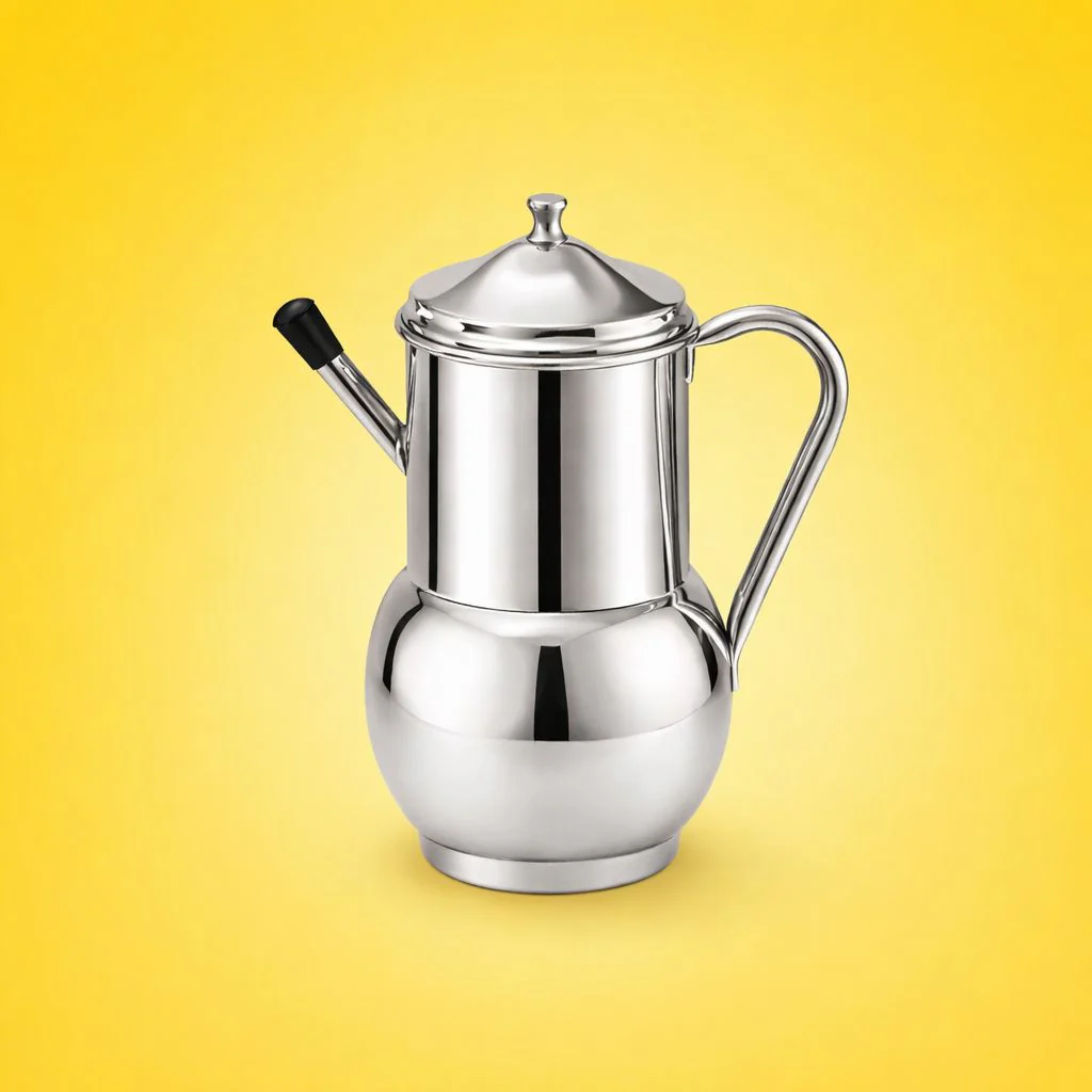 Antique Oil Jug in Stainless Steel - Image 3