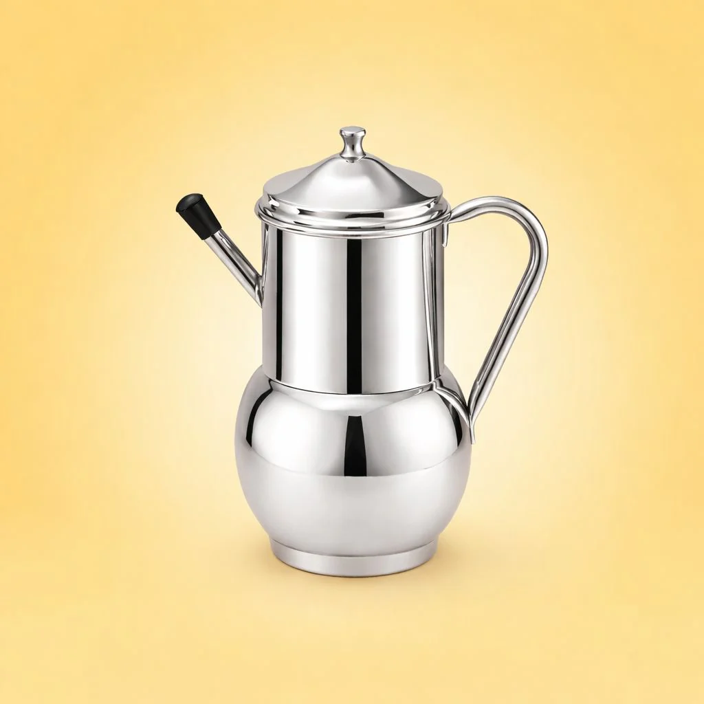 Antique Oil Jug in Stainless Steel - Image 4