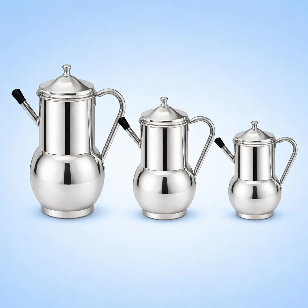 Antique Oil Jug in Stainless Steel - Image 5