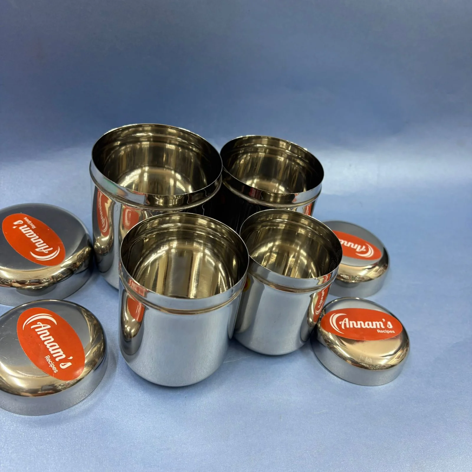Apple Deep Dabba - Stainless Steel Container with Lids - Image 3