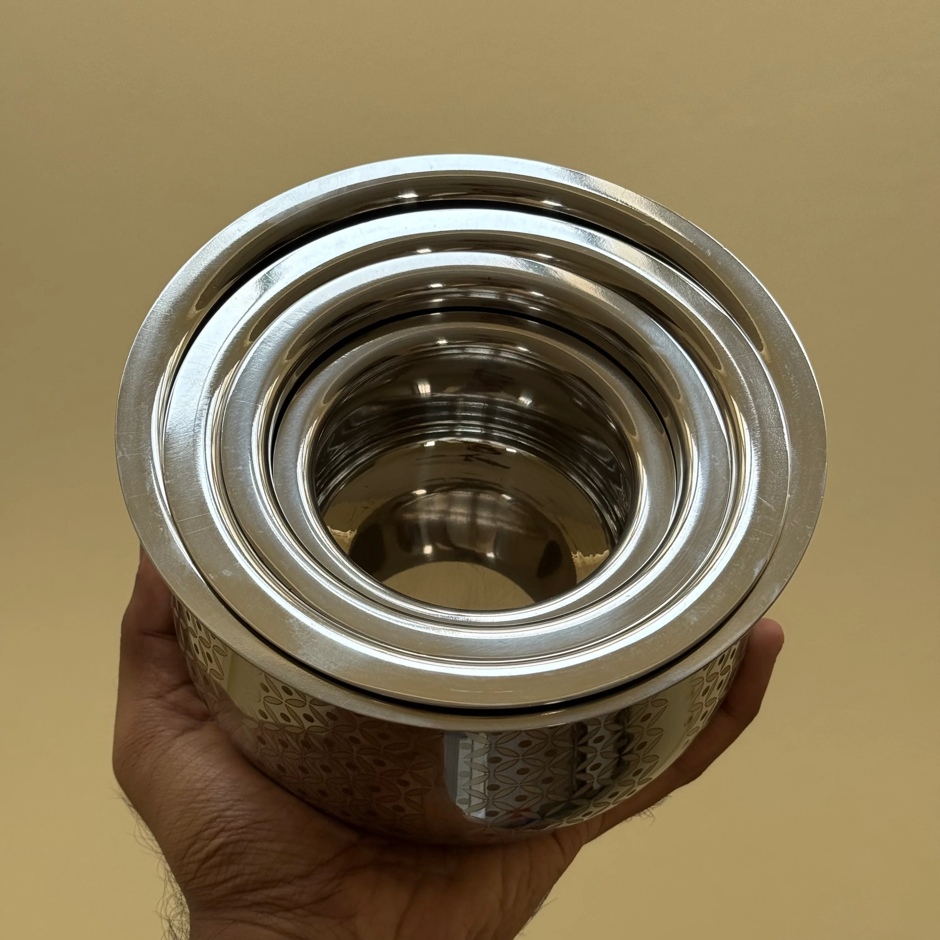 Chettinad Laser Adukku Satti - Stainless Steel Serving Bowls VS - Image 4