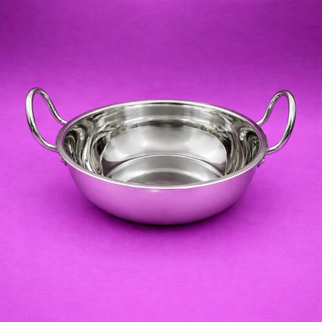 Flat Bottom Deep Stainless Steel Kadai – Induction Base