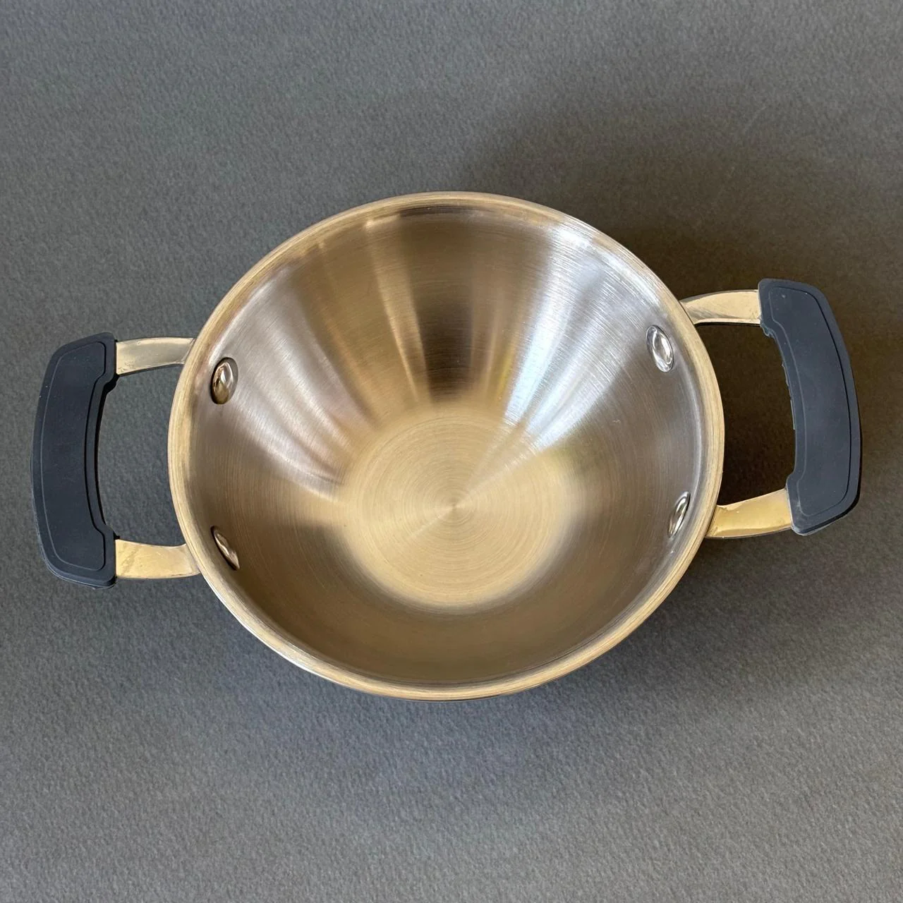 Mini Triply Stainless Steel Kadai with Silicon Handle - Image 3