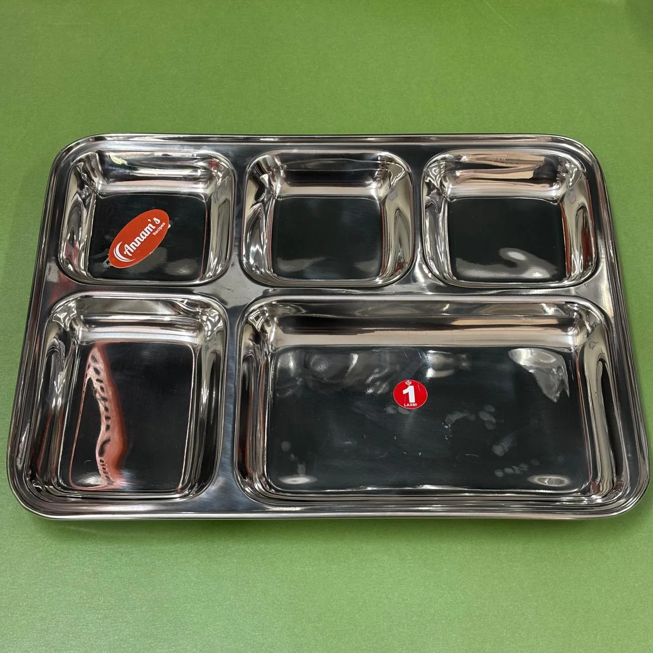 Rectangle Partition Lunch Plate – 5 Compartments in Stainless Steel - Image 2
