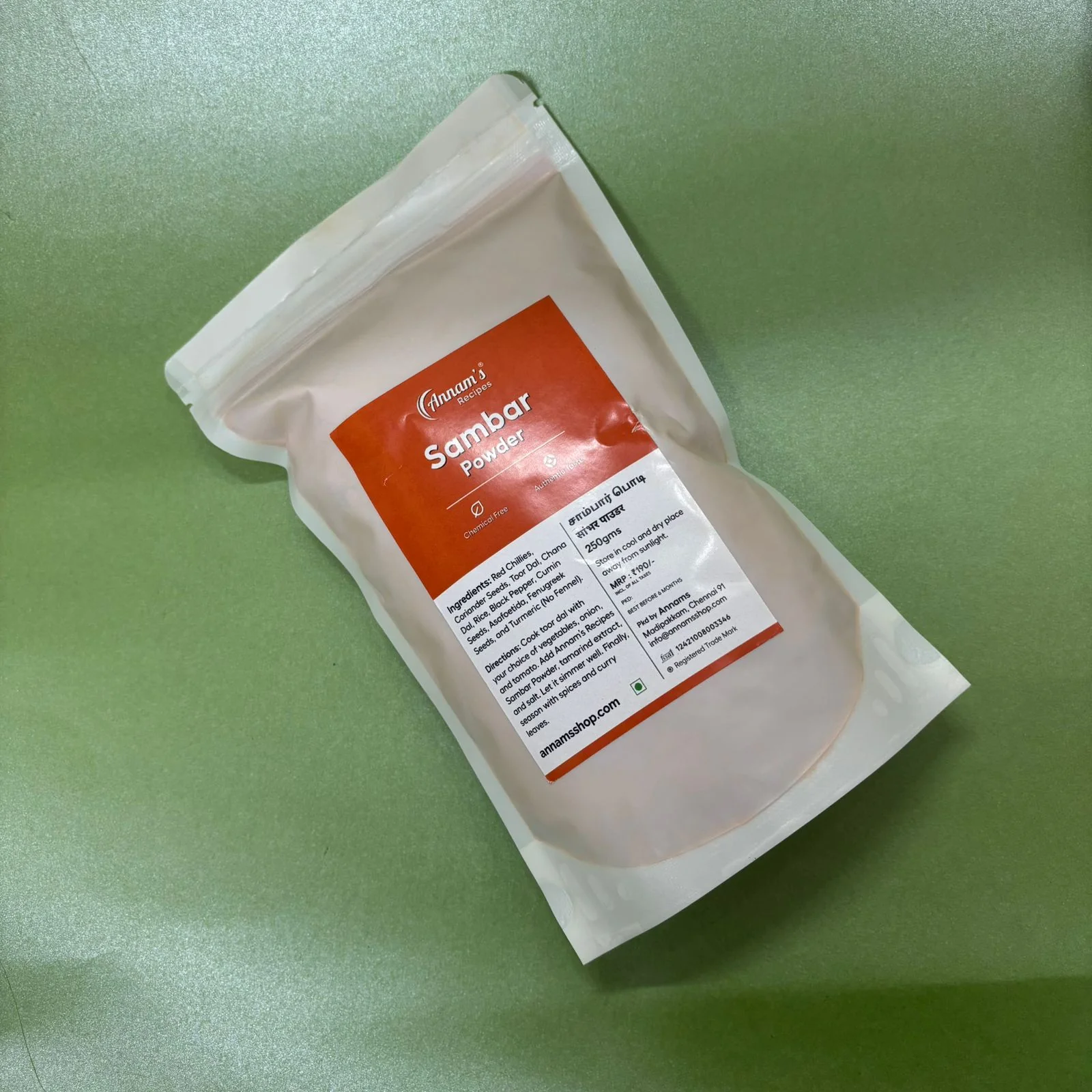 Sambar Powder 250g + Asafoetida (Hing) 100g – Trial Combo Pack - Image 3