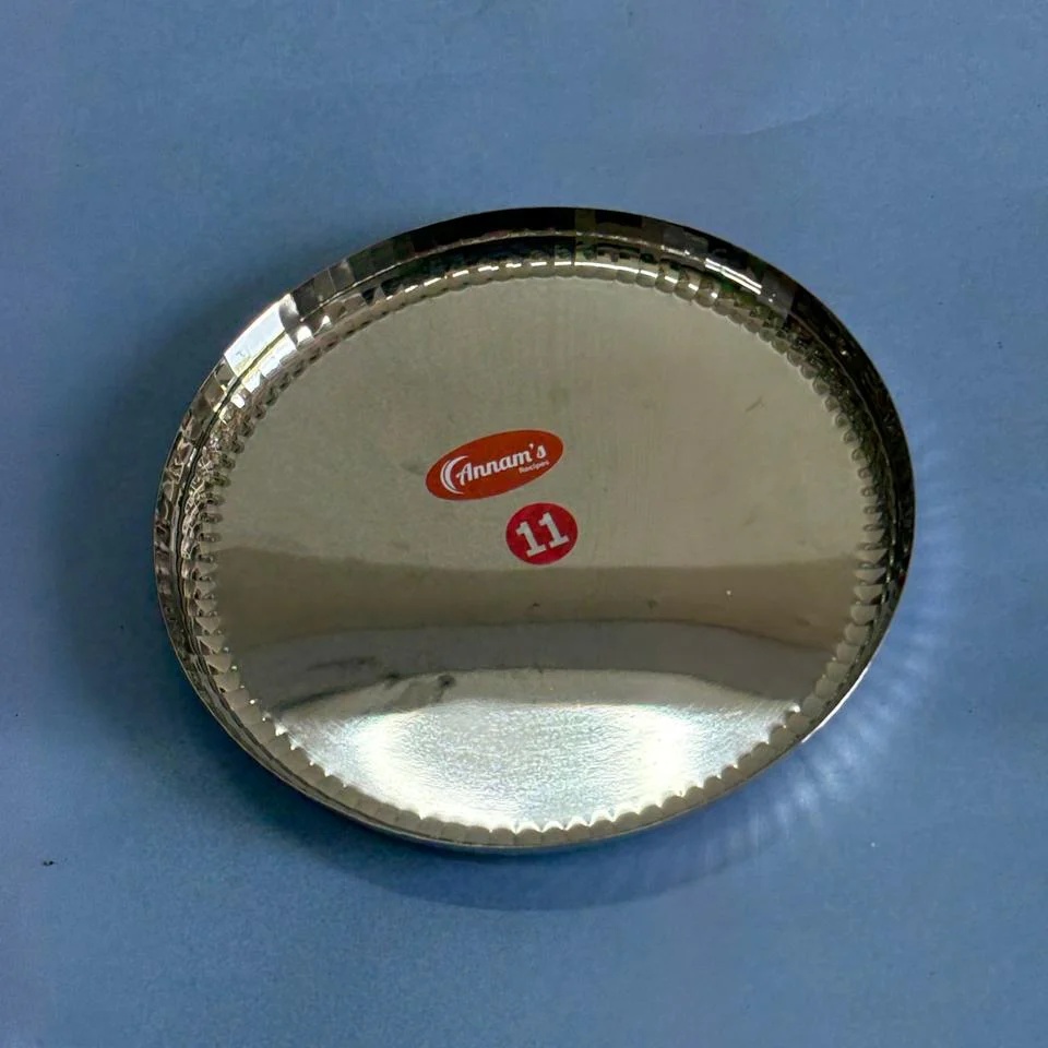 Snack Plate with Designer Edge Stainless Steel - Image 2