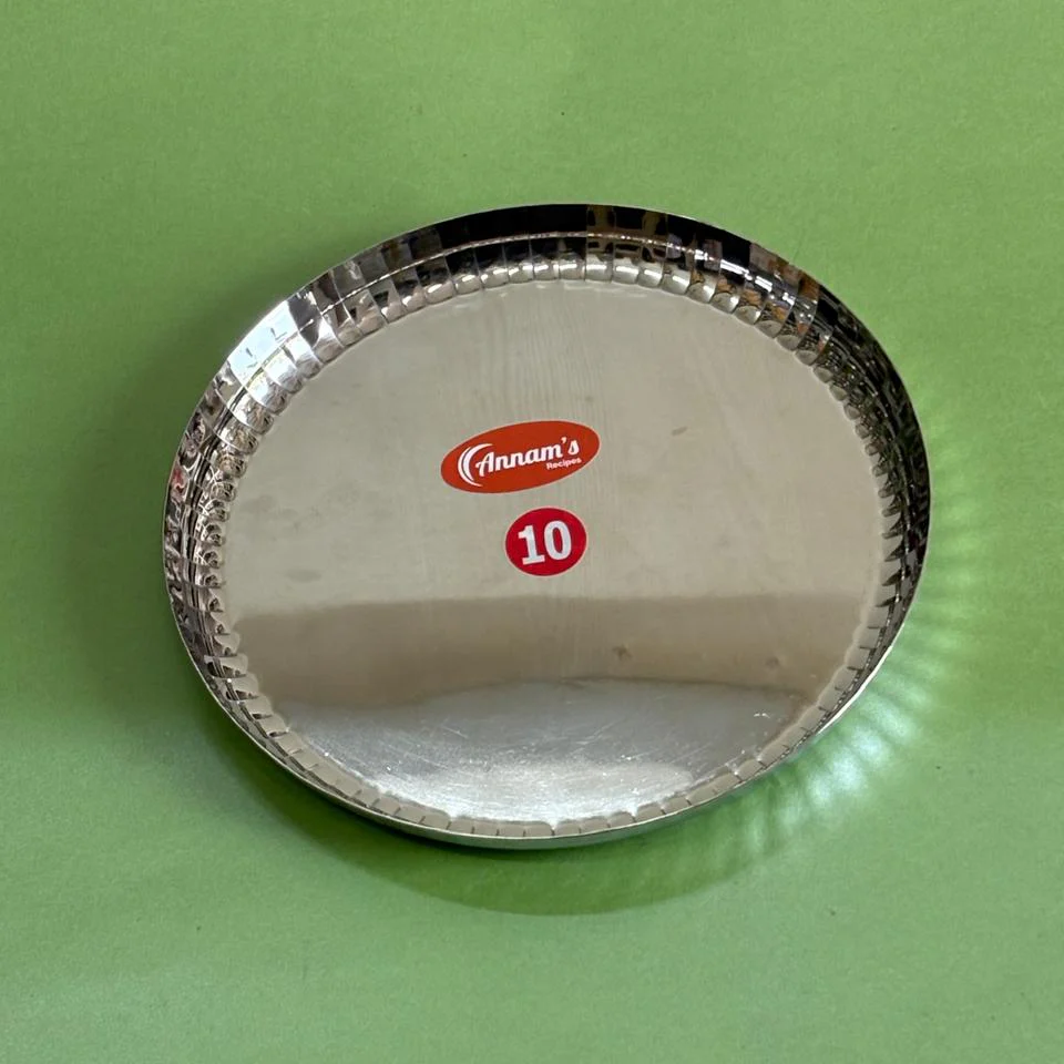 Snack Plate with Designer Edge Stainless Steel - Image 3