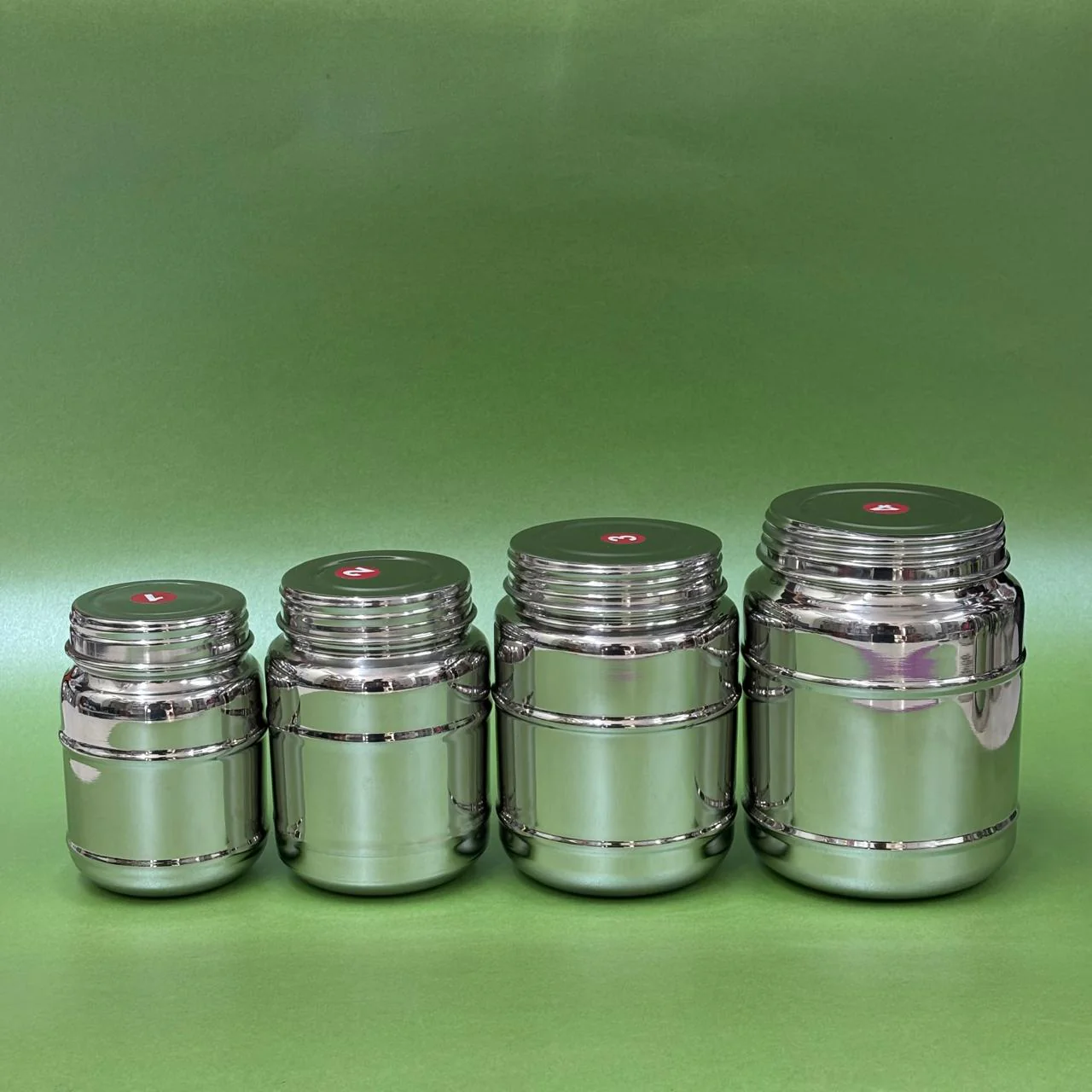 Stainless Steel Horlicks Shape Bottle with Line - Image 3