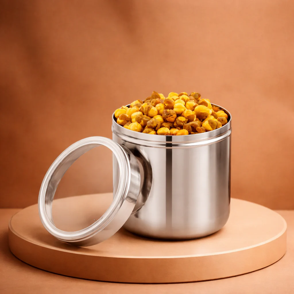 Storage Container with Transparent Lid - Food Grade, Kitchen Storage Jar, Stainless Steel - Image 3