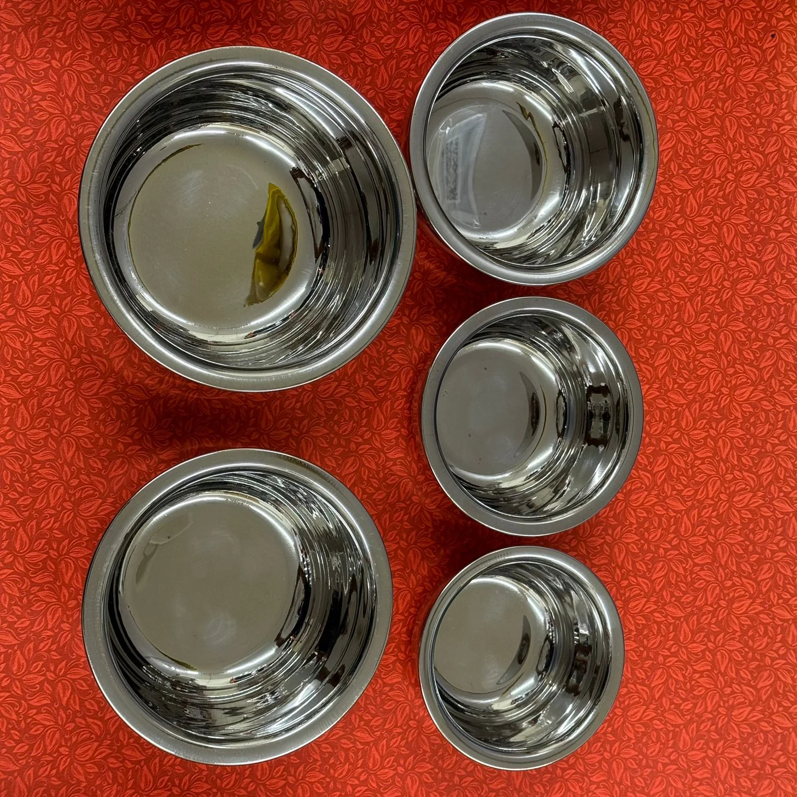 VAANA Tope Set of 5 - Stainless Steel Chettinad Adukku - Image 4